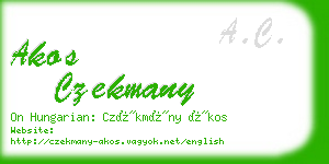 akos czekmany business card